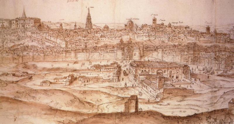 Anton van den Wyngaerde View of Toledo Spain oil painting art